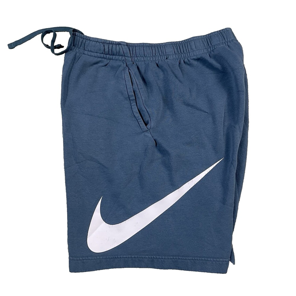 Nike Sportswear Club Fleece 9" Shorts Mens Medium Blue Big Swoosh BV2721-058